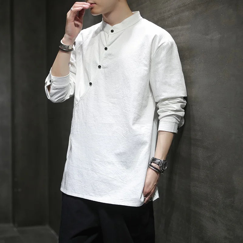 Рубашка женская в китайском стиле стильный костюм Тан из хлопка и льна