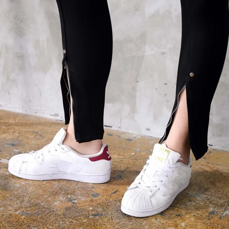 Джинсы-карандаш женские на молнии Стрейчевые брюки из денима с разрезом