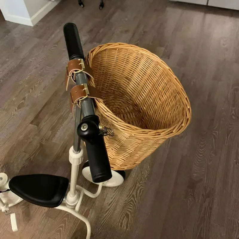 Винтажные детские велосипедные корзины из ротанга стандартные 16-дюймовые