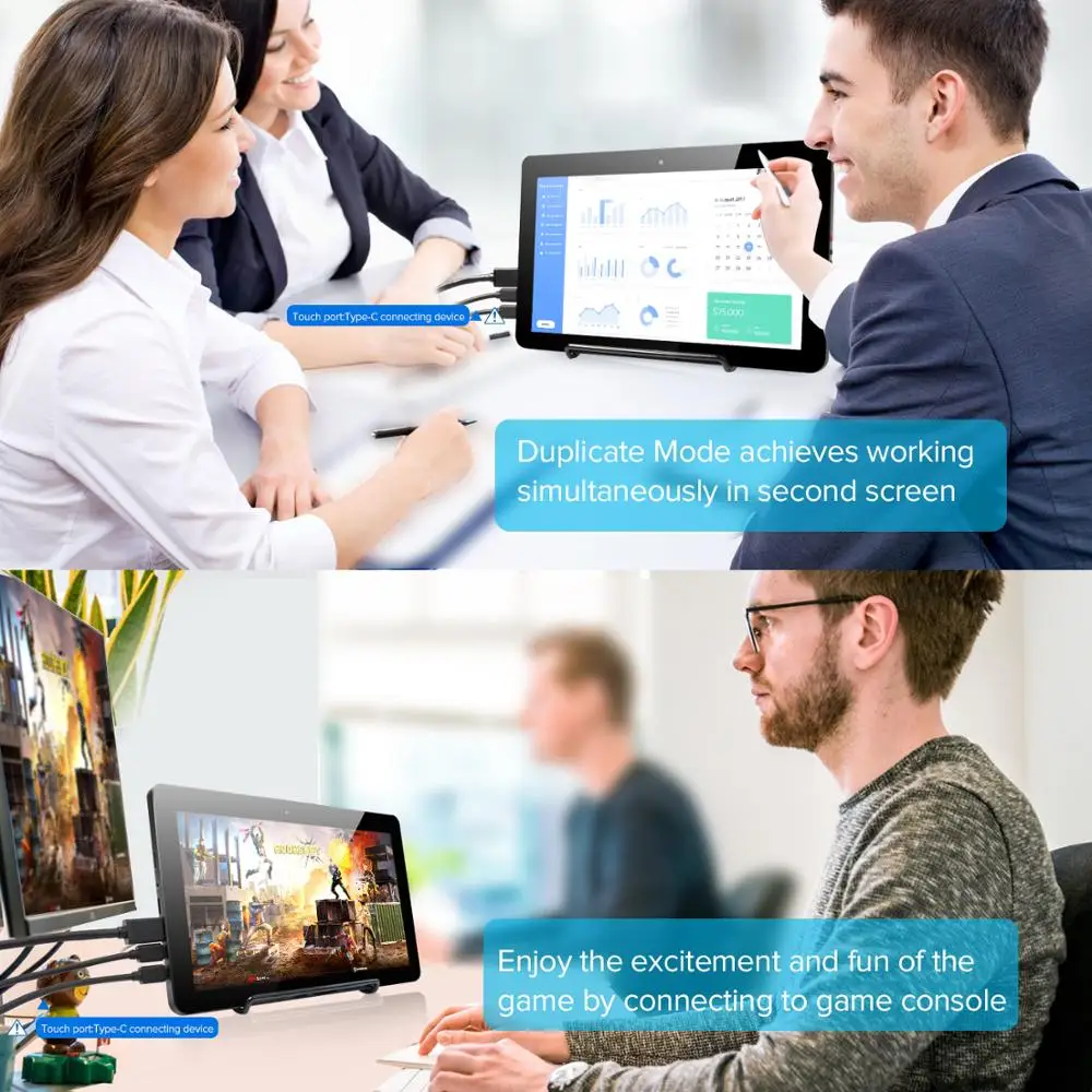 Портативный компьютерный монитор UPERFECT 10 дюймовый экран HD игровой дисплей Type C для