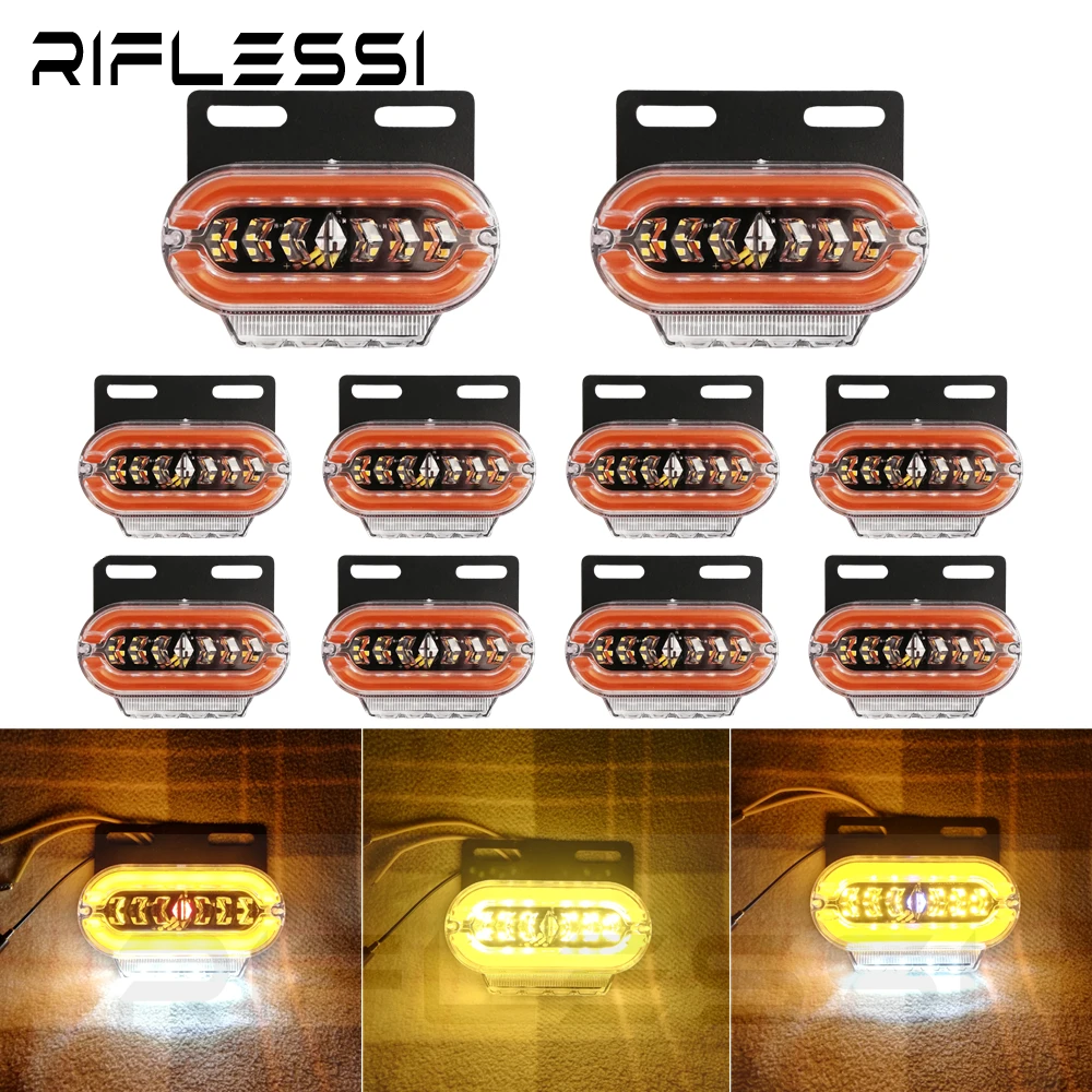 

10 x LED Trailer Lights Lighting 24V Clearance Marker Lights For Trucks Tractor Van Side Light Amber Red White Blue Green