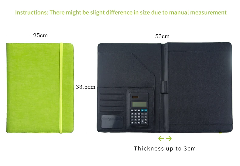 A4 папка для документов органайзеры из искусственной кожи с калькулятор на молнии