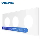 Пустая панель VISWE без установки железной пластины 224 мм * 82 мм, белая закаленное стекло, панель переключателей для серии F8