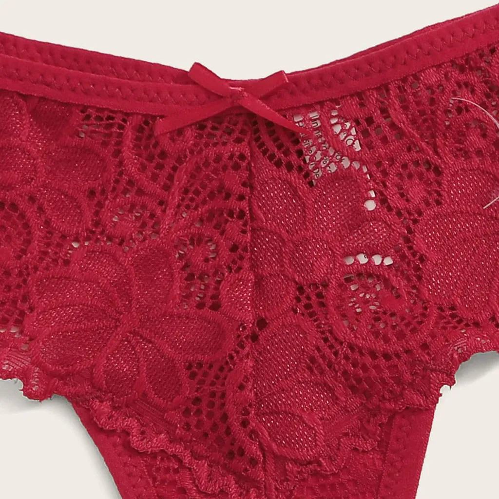 Трусы женские кружевные с цветочным принтом низкой талией 4 шт. размера плюс # p3 |