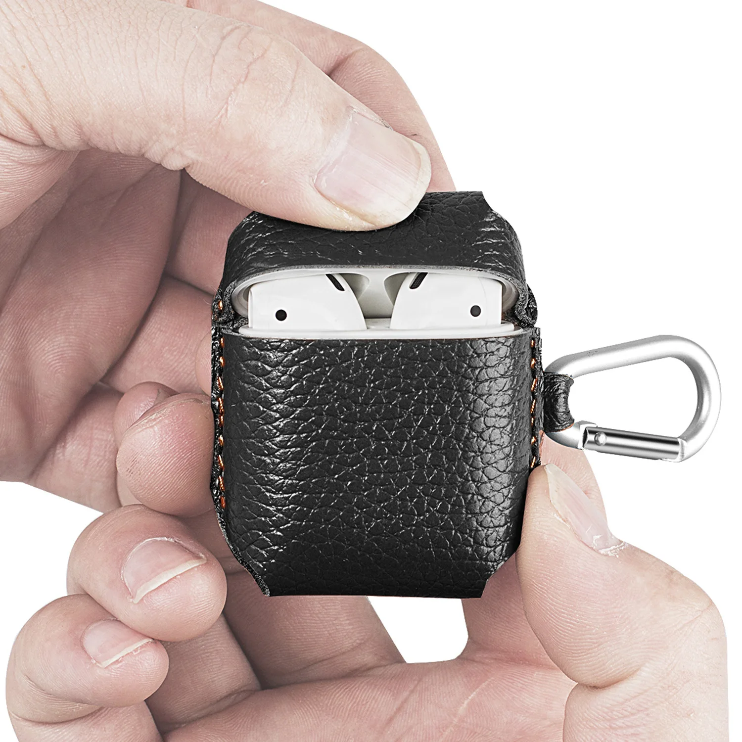 

Кожаный защитный футляр для хранения наушников Airpods беспроводной Bluetooth зарядный Футляр чехол противоударный футляр