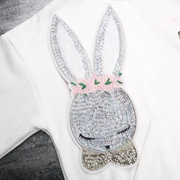 cartoon rabbit sequince sew on patches diy sewing animal sequins appliques patch for clothing sticker handmade badges