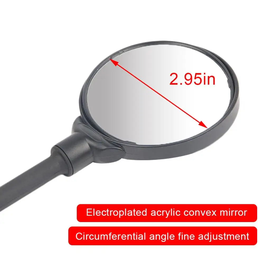 

MTB Rearview Mirror Flexible Bicycle Safety Round Handlebar Mirror Replacement Conveninently and Simple Installation