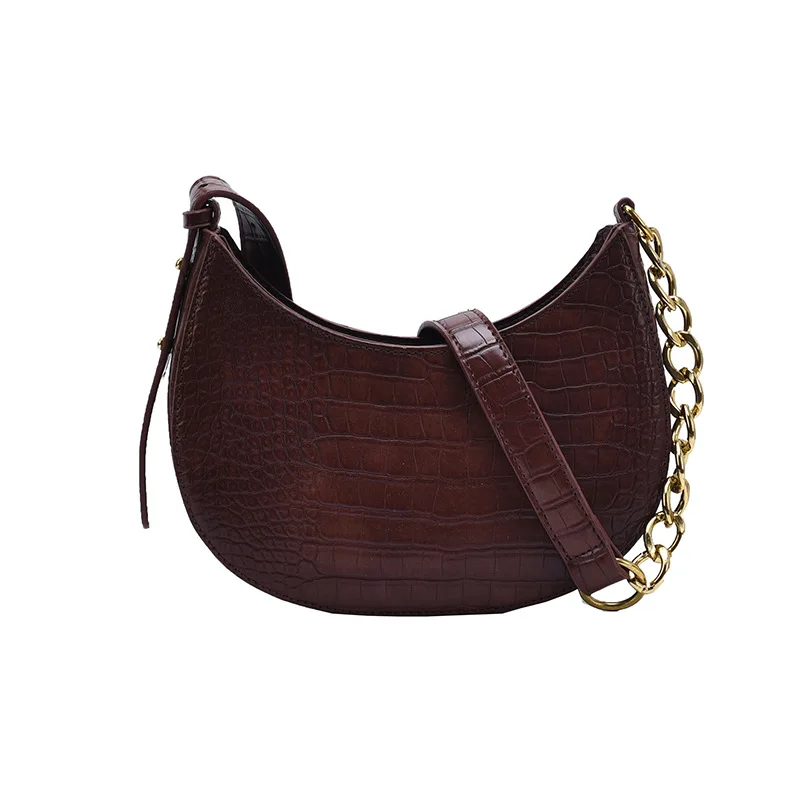 

Messenger bag crescent bag Niche design bag women 2020 new trendy retro small square bag underarm bag wild chain