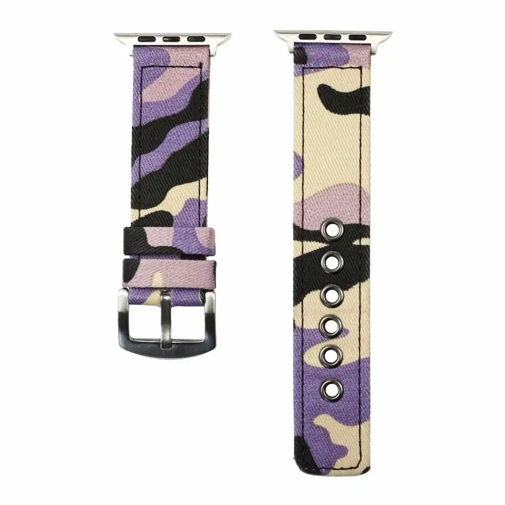 Purple Camouflage YUKIRIN камуфляж наручные ремень полотно холста для Apple Watch Series 4 3 2 1 нейлоновый ремешок для iwatch мужской 44 мм 42 мм 40 мм 38 мм - Цвет ремешка: Purple Camouflage