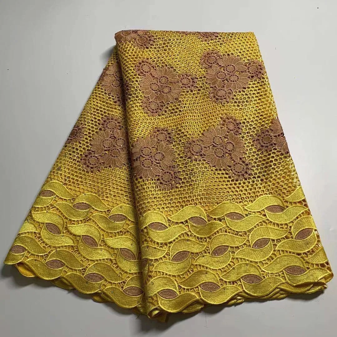 

African Lace Fabric Guipure Lace 2021 Best Selling French Laces Fabric With Stones High Quality African Swiss Voile Lace