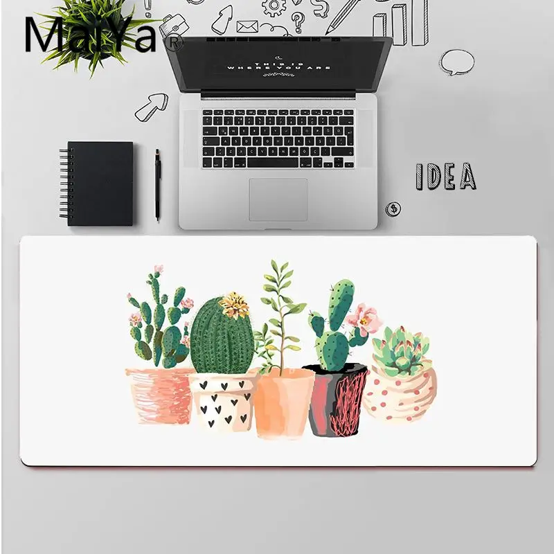 Maiya Top Quality Cactus Watercolor Locking Edge Mouse Pad Game Free Shipping Large Keyboards Mat | Компьютеры и офис