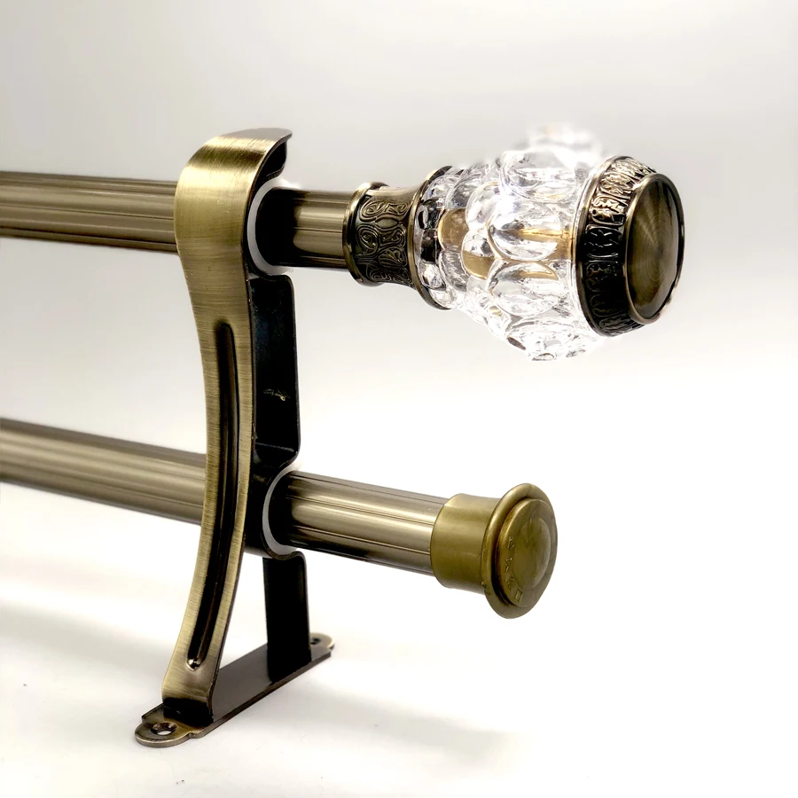 

THICKEN ALUMINUM ALLOY CURTAIN POLES FASHION CRYSTAL DECORATION DURABLE SINGLE DOUBLE CURTAIN RODS TRACK ACCESSORIES CUSTOMIZED