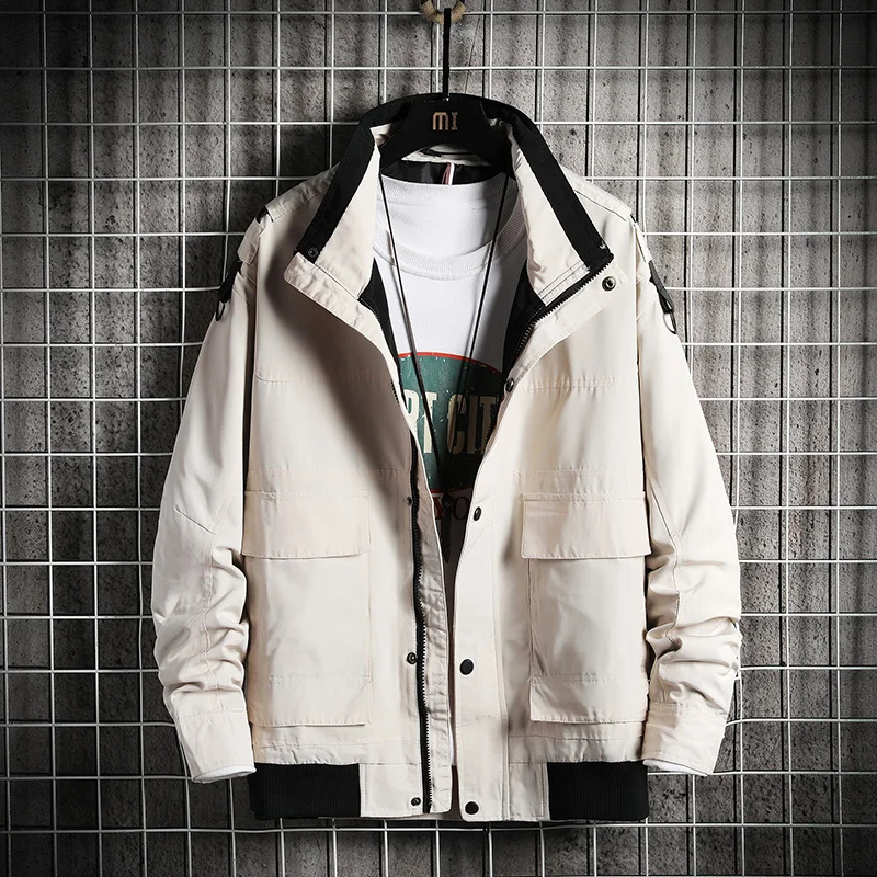 Новая мужская куртка модное пальто оснастка ветровка Повседневная тонкая