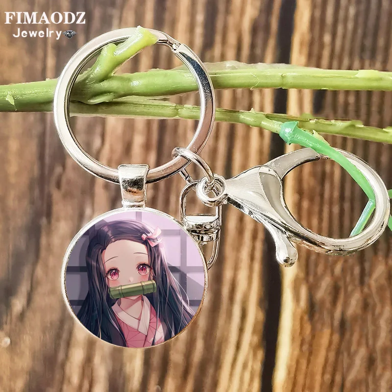 Брелок для ключей с фигуркой рассекающего демонов кольцо подвеской в виде катаны