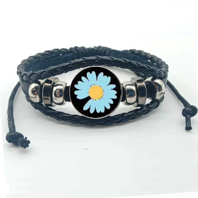 Новые товары классический стеклянный браслет с цветами Простой маргаритками