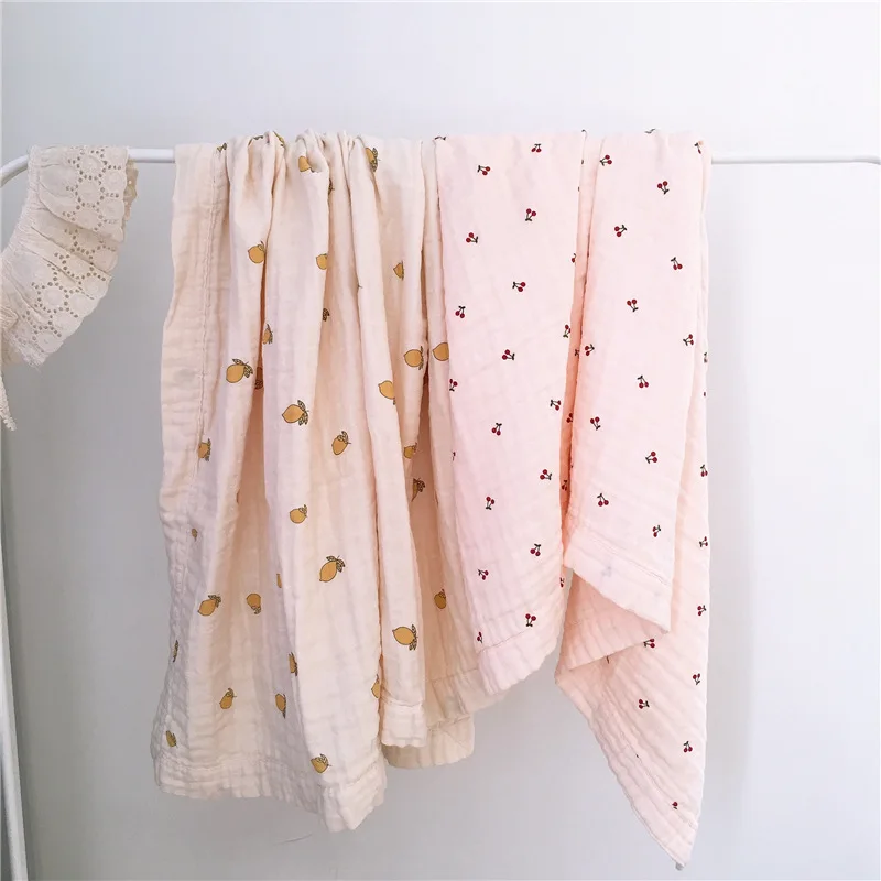 

Newborn Baby Blanket Fruit Baby Swaddling Blankets Muslin Baby Swaddle Wrap Soft Organic Kids Toddler Stroller Bedding Blankets