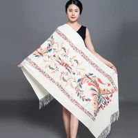 warm wraps luxury embroider cashmere like soft scarf women artificial cashmeres pashmina scarves thicken travel blanket cloak