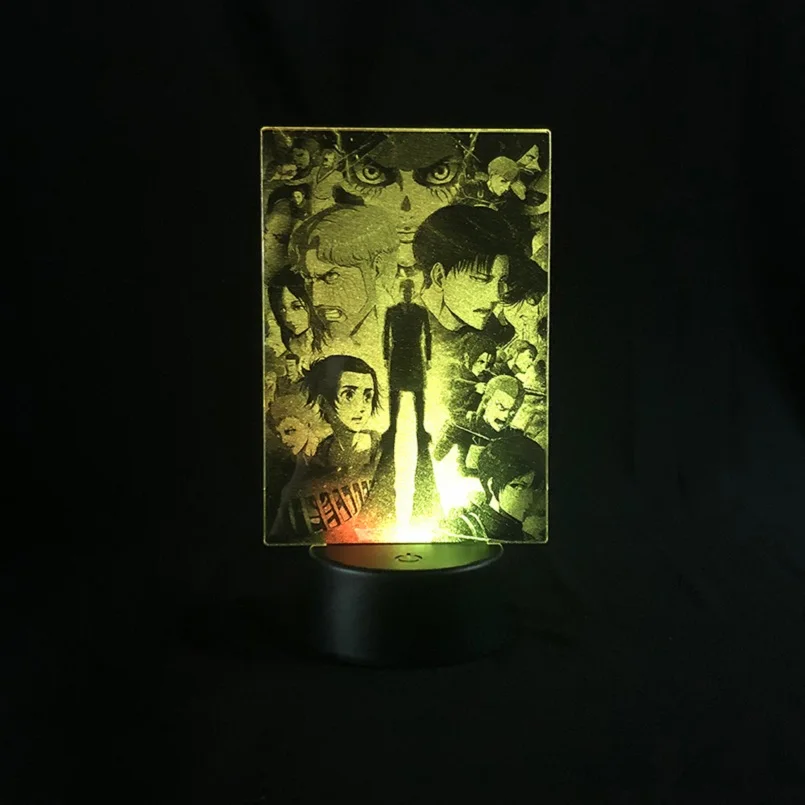 

Night Club LED Light Attack on Titan 3D Lamp Acrylic Party Hotel Decor Anime Two-Color Nightlight Kids Birthday Gift