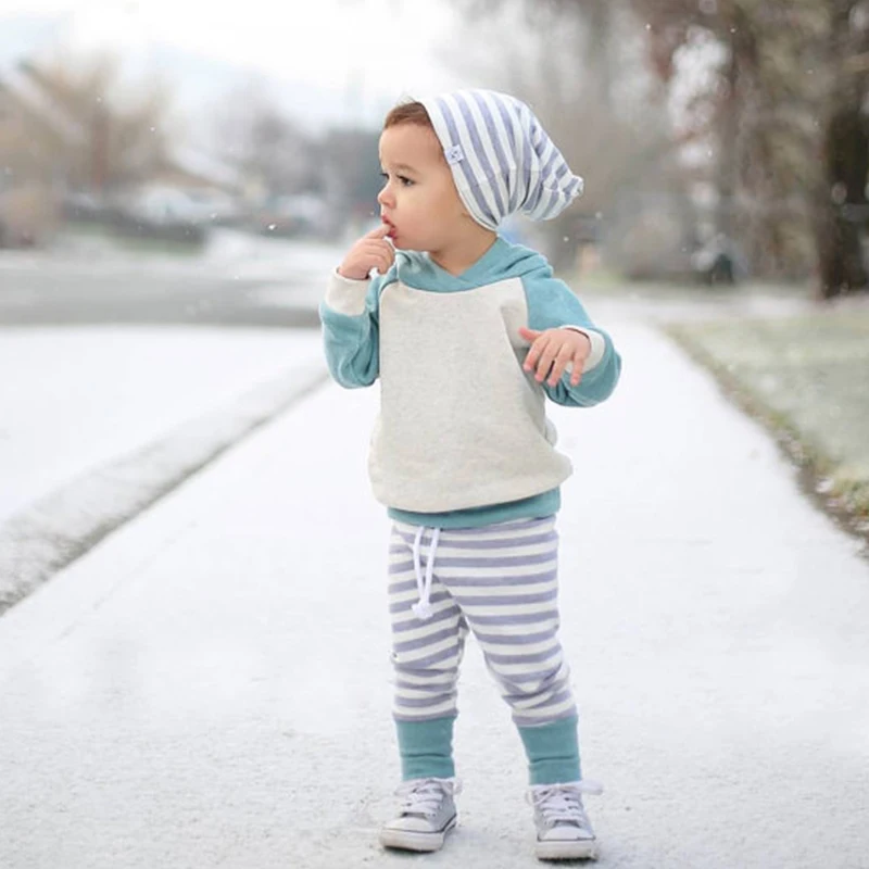 Комплект одежды для новорожденных мальчиков осенняя толстовка с капюшоном и