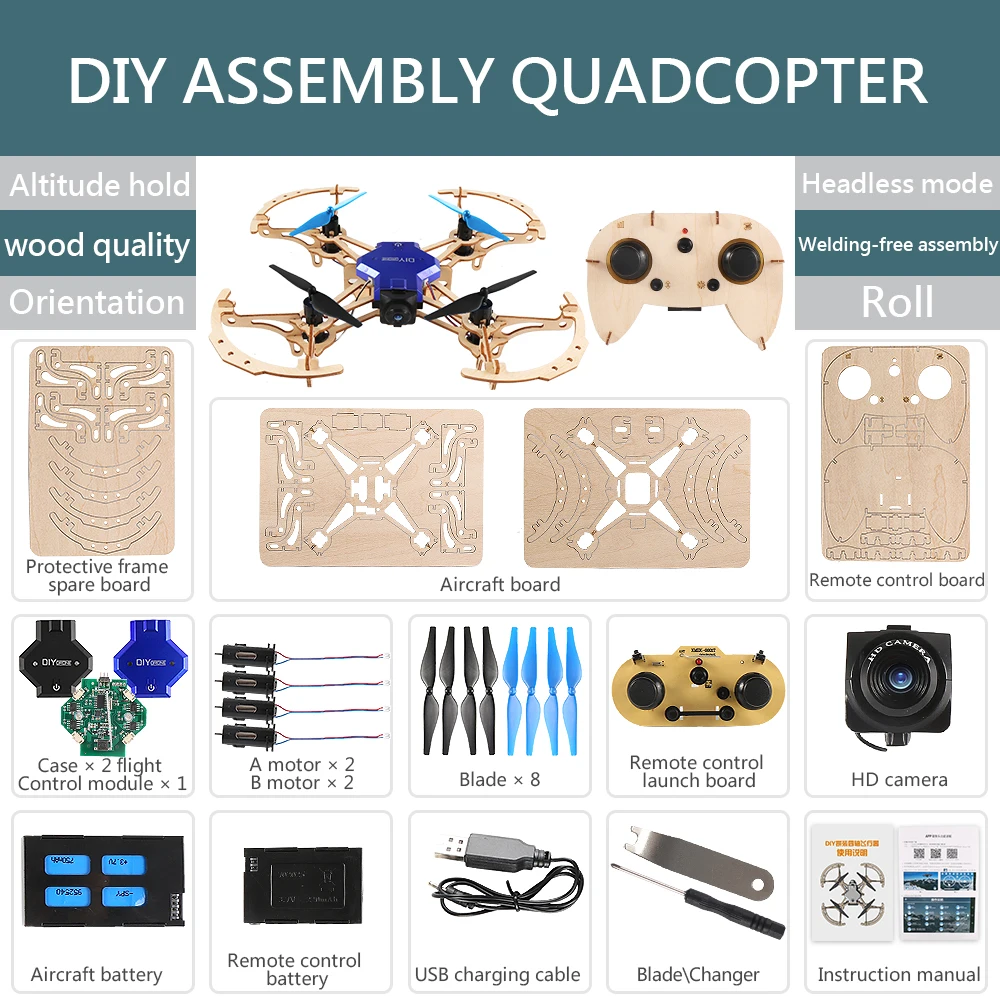 Мини Дрон Diy дерево с камерой детские игрушки для детей Радиоуправляемый