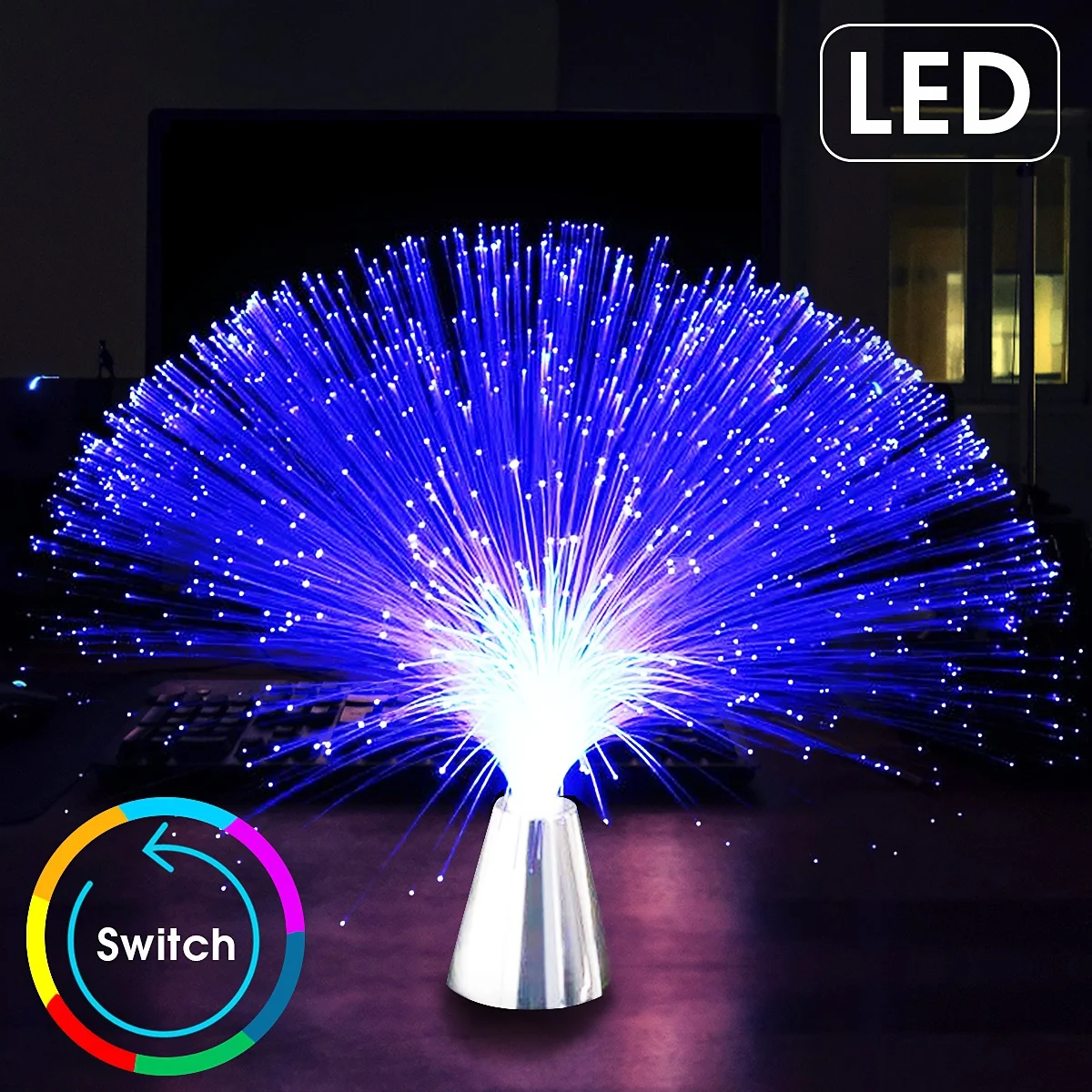 

Multicolor LED Fiber Optic Light Lamp Holiday Christmas Wedding Home Decoration