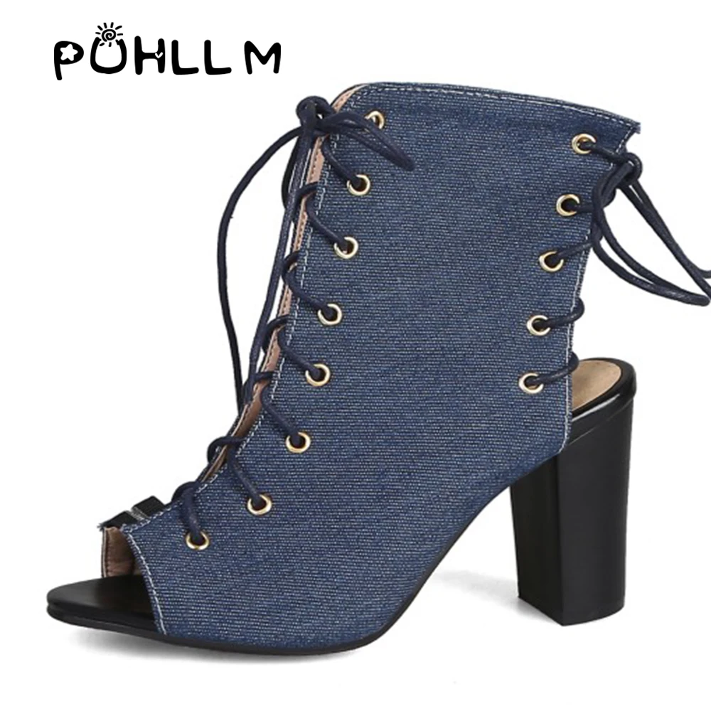 Новинка 2019 года сезон весна женские ботинки на шнуровке с открытым носком