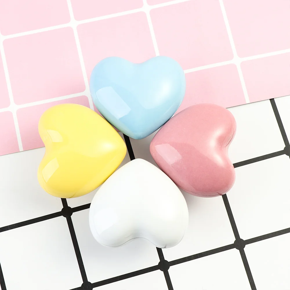 Ручка двери из керамики с сердечком креативные ручки для шкафа аксессуары
