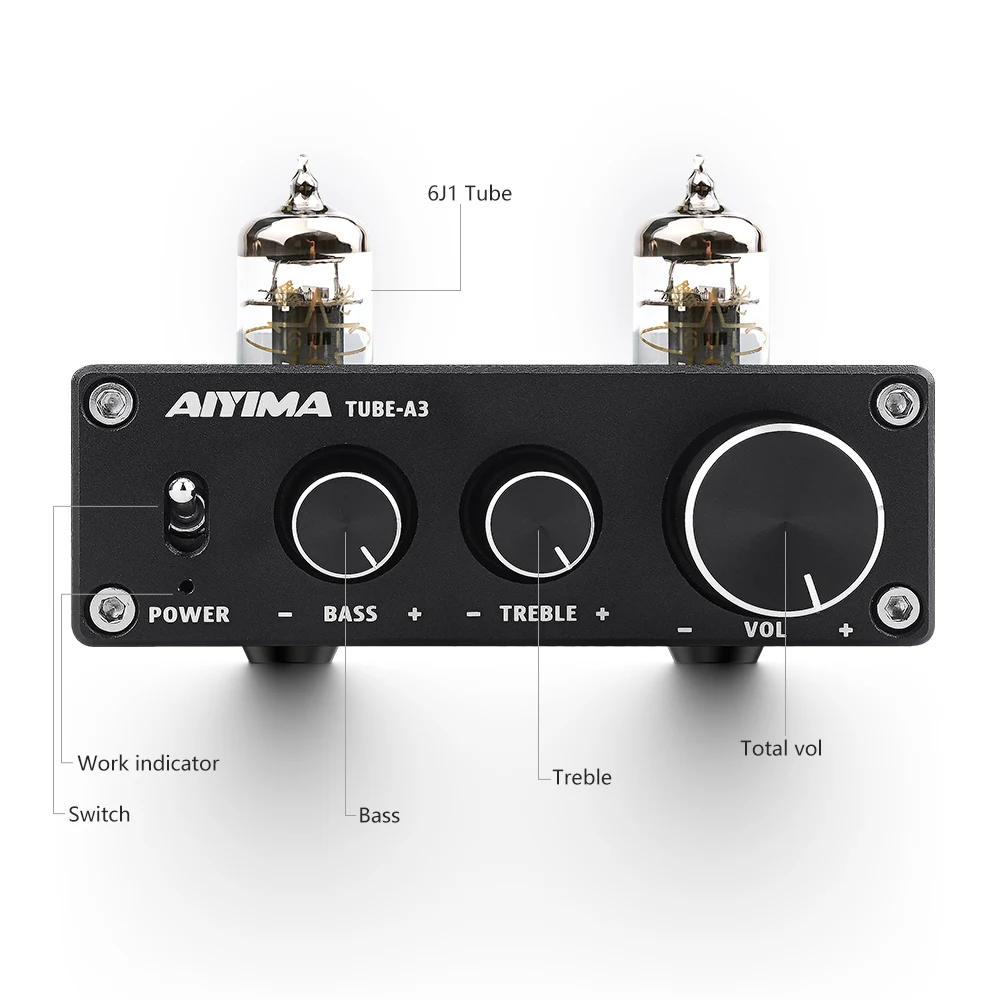 AIYIMA 6J1 ламповый усилитель желчный предусилитель HIFI предусилитель ВЧ регулировка басов аудио предусилитель DC12V для усилителя динамика