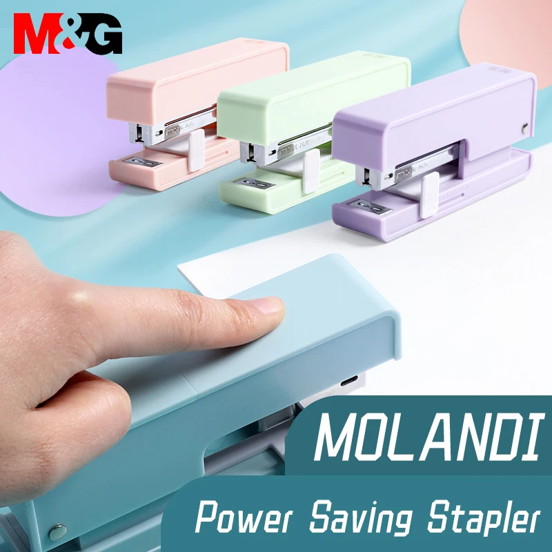 

M&G Morandi Color Power Saving Stapler Student Mini Portable Binding 24/6 12# Stapler Tool Office & School Supply Teacher Gift