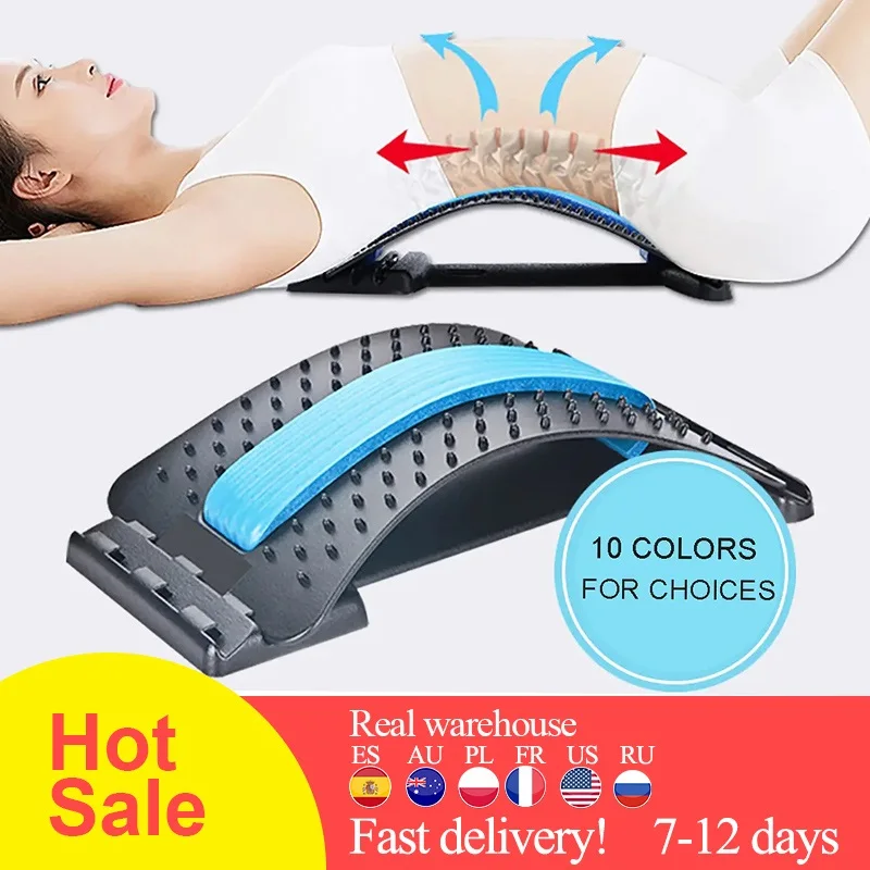 

1pc Back Stretch Equipment Massager Magic Stretcher Fitness Lumbar Support Relaxation Spine Pain Relief Massageador
