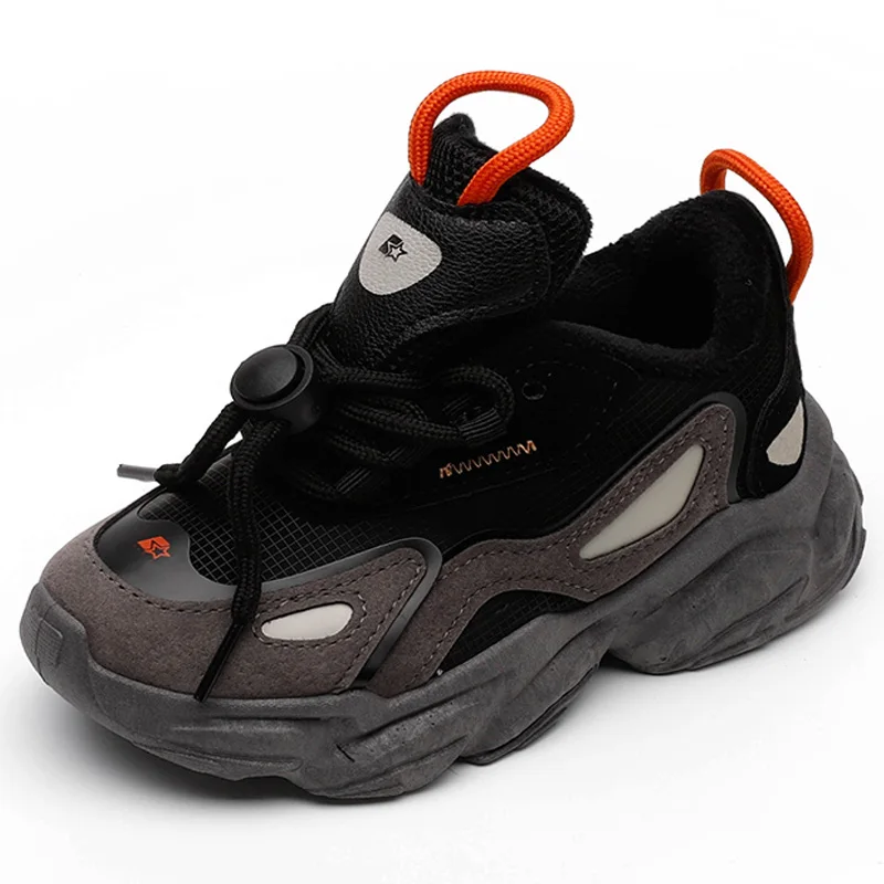 

Children Sneakers Kids Girls Boys Shoes High Quality Breathable Pu Leather Colorful Winter Warm Shoes 5-10 Years Size 26-37#
