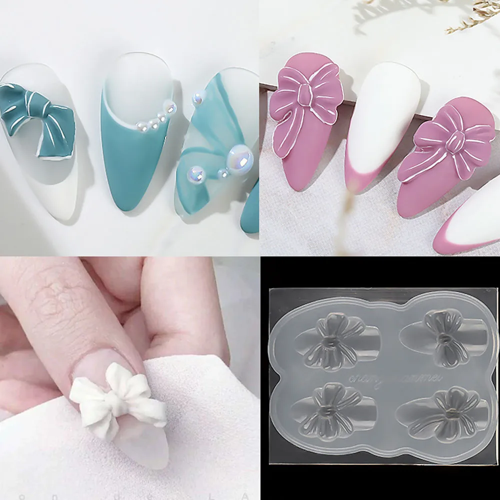 Силиконовые ногтей резьба пресс-форм 3D медведя бабочки пресс-форма пластины для