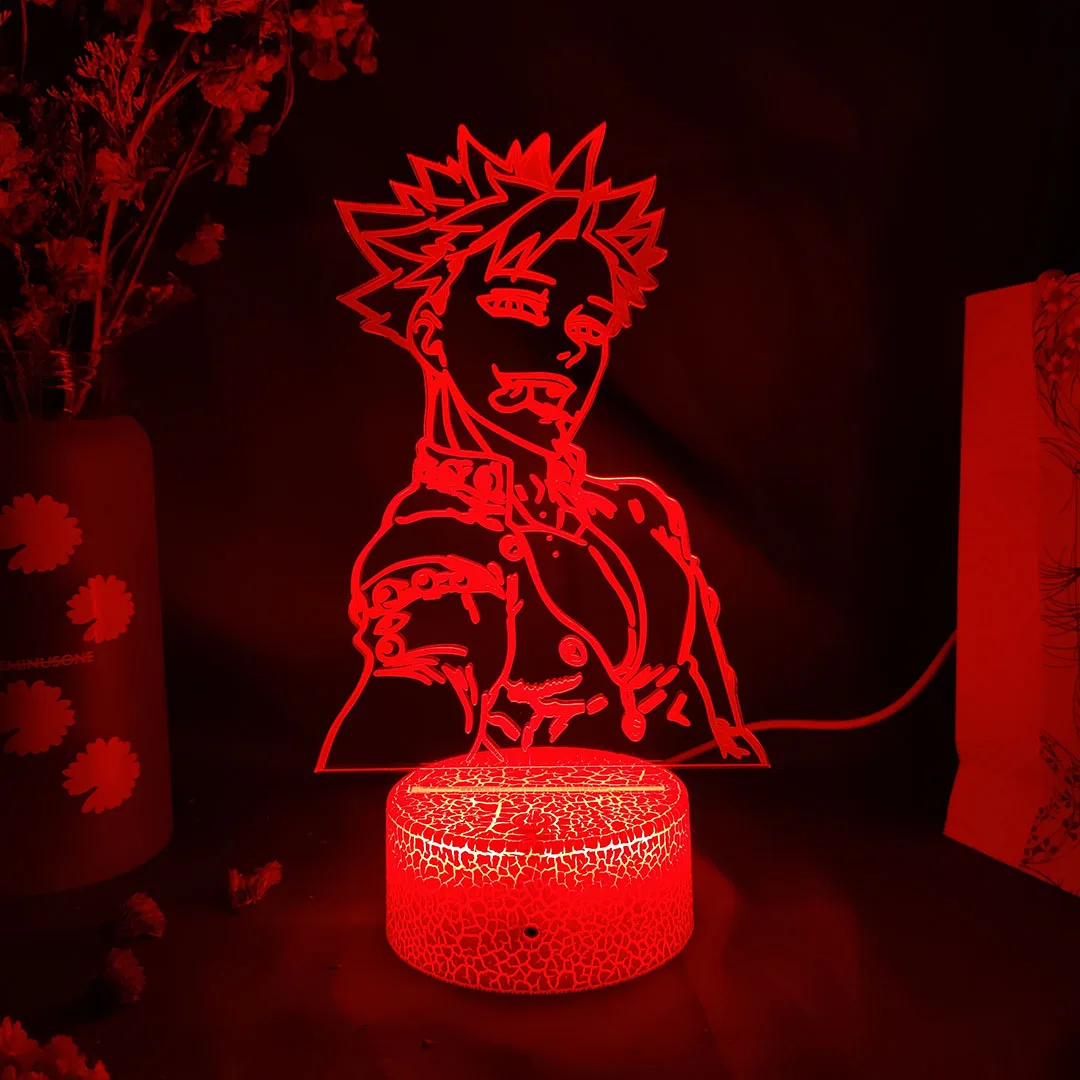 The Seven Deadly Sins Anime Figure Ban Silhouettes 3D Visualization Night Light Otaku Fans Room Decor Table Lamp Home Decoration images - 6