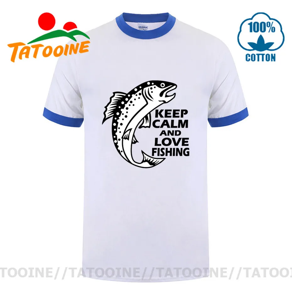 Мужская футболка Tatooine Fishinger с надписью Keep Calm And Go Fishing Love хлопковая коротким