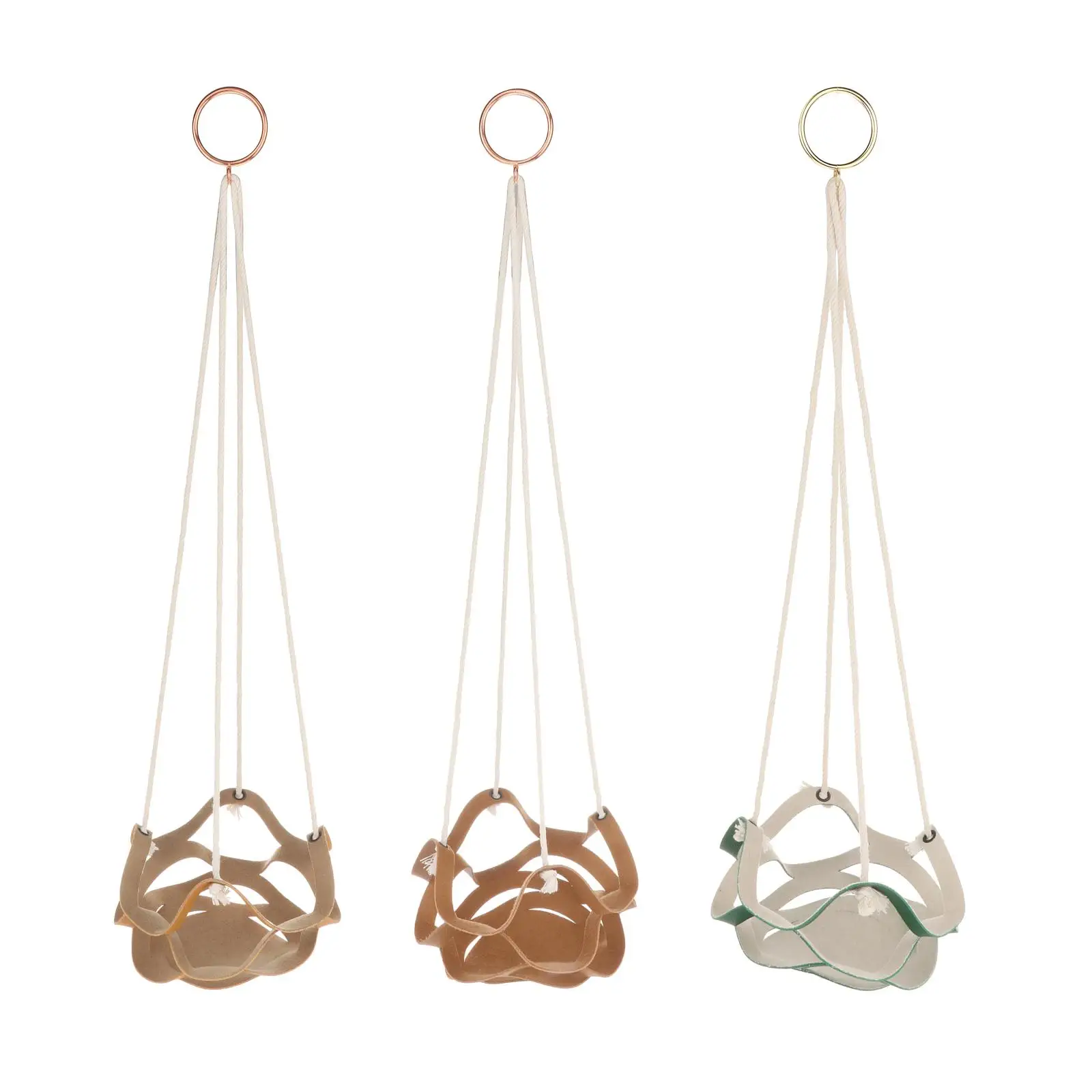 

Creative Leather Decorative Plant Hanger Knitted Rope Hanging Holder Decor