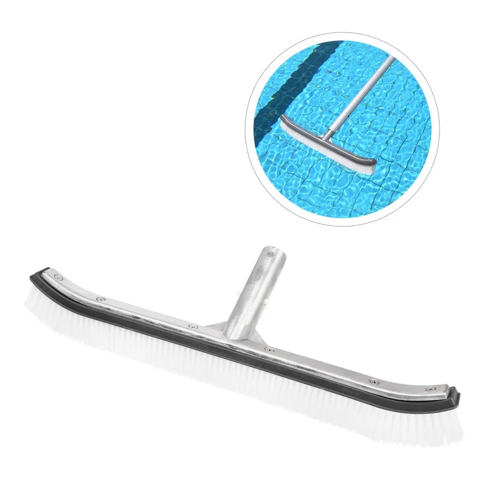

1Pc 18inch Pool Cleaning Brush Heavy Duty Brush Swimming Pool Cleaning Tool Grey