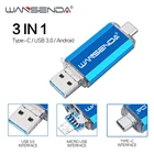 Флеш-накопитель WANSENDA 3 в 1, USB 3,0, USB Type-C, 32 ГБ, 64 ГБ, 128 ГБ, 256 ГБ, 512 ГБ