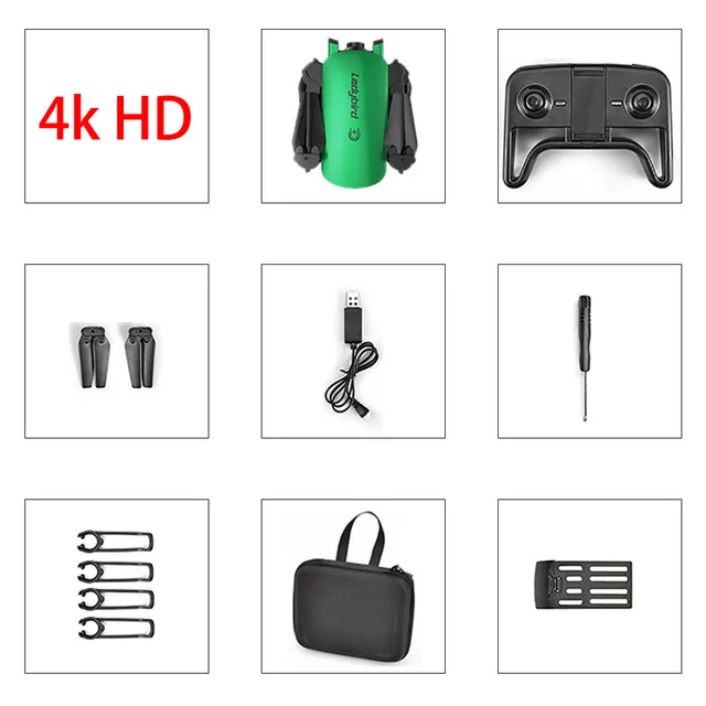 4K green 1 battery Складной мини Радиоуправляемый квадрокоптер R8 4k селфи Дрон HD Двойная камера FPV Божья коровка удержание высоты оптический поток Радиоуправляемый Дрон вертолет - Цвет: 4K green 1 battery