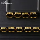 Старый английский шрифт, кольцо из нержавеющей стали с Золотое кольцо для женщин и мужчин, в готическом стиле, специальные год рождения количество колец одежда для свадьбы, дня рождения подарок