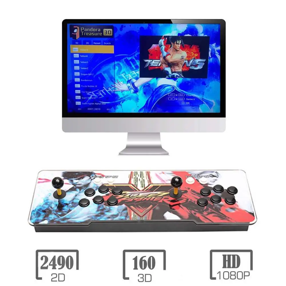 SF V 3D Pandora игровой автомат | 2200 HD игры | 1280x720P | 2 игрока управления играми | добавить больше игр | Любимый список | Поддержка 4 игроков - Цвет: SF V
