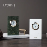 free shipping decotalk marble stand table clock high end gift office decoration living room watch mute quartz single face
