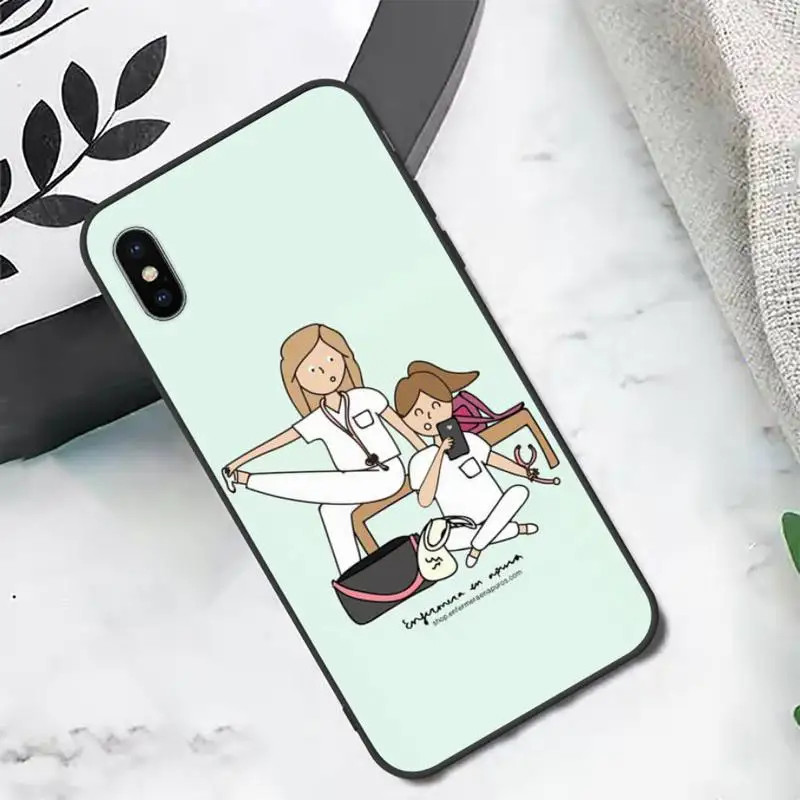 

Spain Cartoon Medicine Doctor Nurse fashion Phone Case for iPhone 11 12 pro XS MAX 8 7 6 6S Plus X 5S SE 2020 XR mini