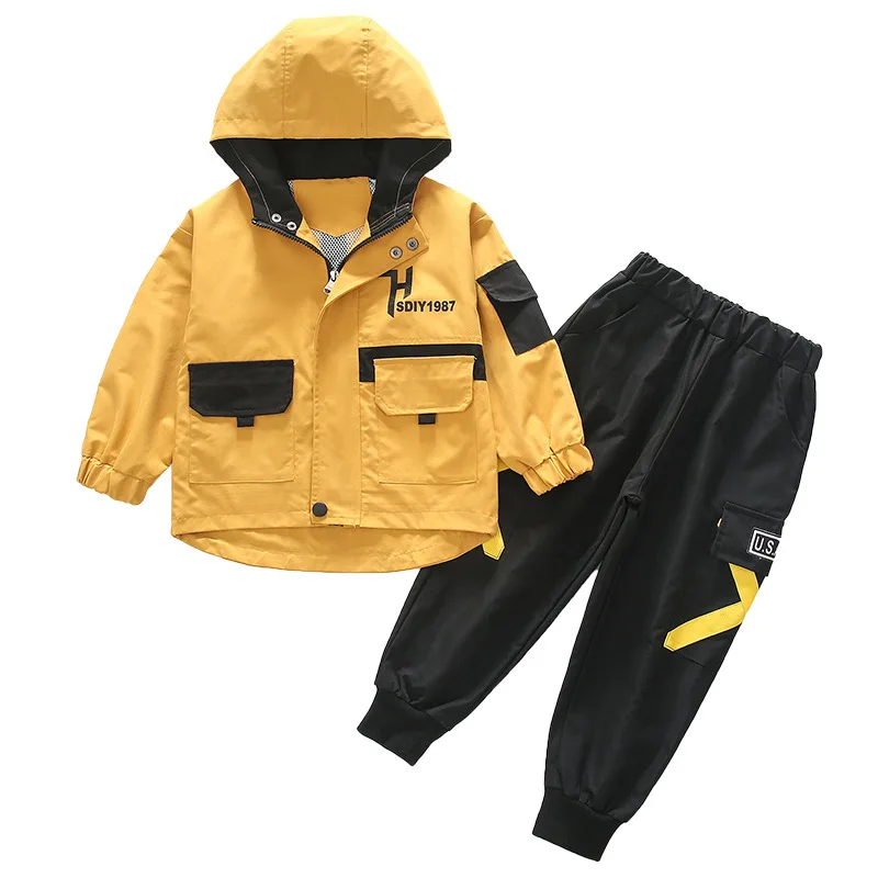 

Spring Autumn Boys Clothing Coat + Pants 2pcs/Set Kids Jacket Teenager Costume For Kids Sport SuitTracksuit High Quality