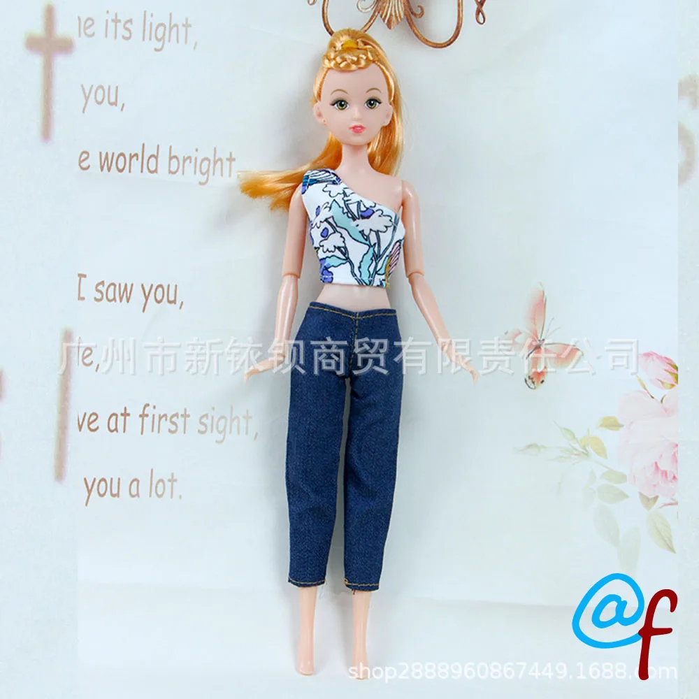 1 комплект кукла с мультяшным рисунком одежда для девочек сделай сам 1/6 г. платье