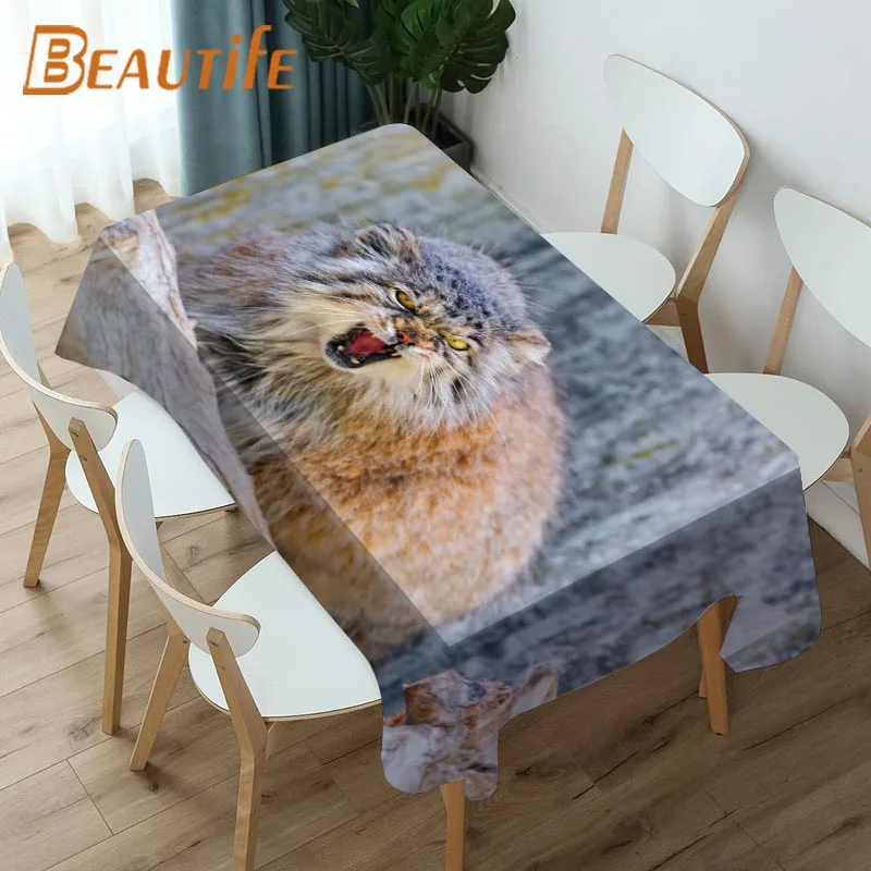 Скатерть Pallas Cat из водонепроницаемой ткани Оксфорд с 3D принтом скатерть для стола