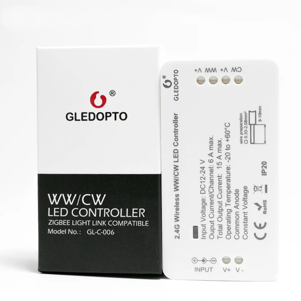 G светодиодный OPTO Zigbee светодиодный контроллер CCT Беспроводное управление Умный дом мост WW CW Светодиодная лента диммер 12 В 24 В Работа с Alexa Echo