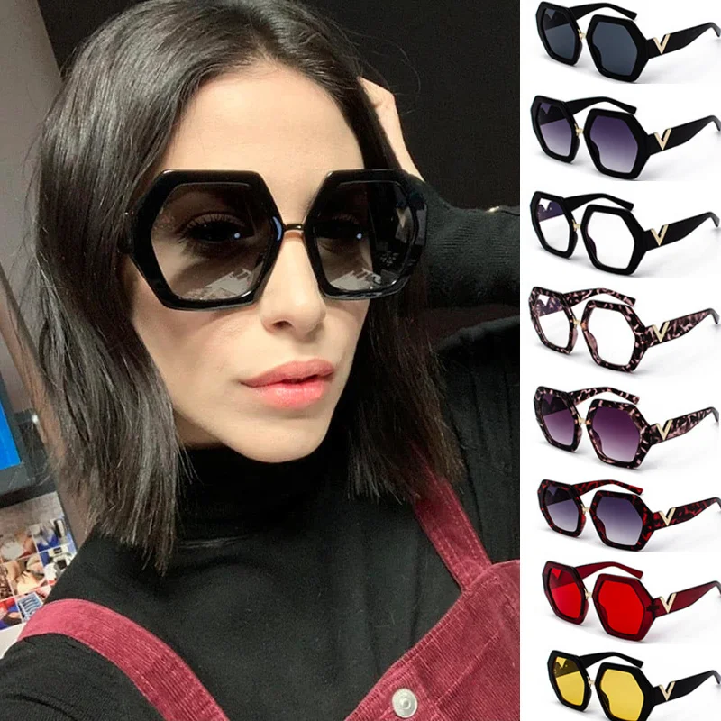 

Мужские и женские очки для вождения, большие очки в стиле панк с шестигранной оправой, трендовые солнцезащитные очки для вождения, 2020