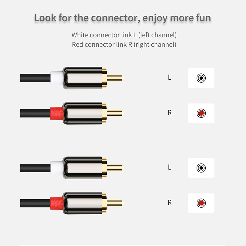 Кабель-разветвитель 2 RCA на стереозвук аудиоадаптер штекер-штекер для усилителя