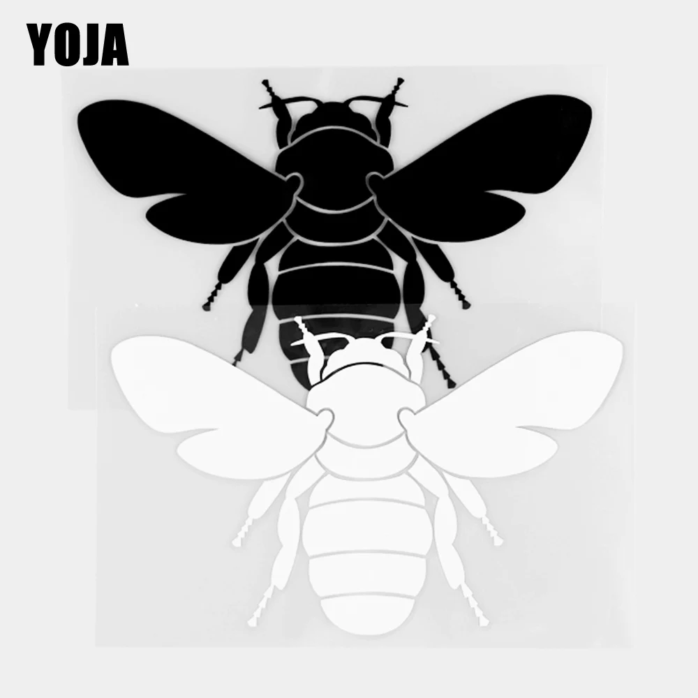 

YOJA 14,9 × 9,3 см миниатюрная пчела виниловая наклейка Мультяшные животные автомобильные наклейки узор черный/Серебряный 19C-0272