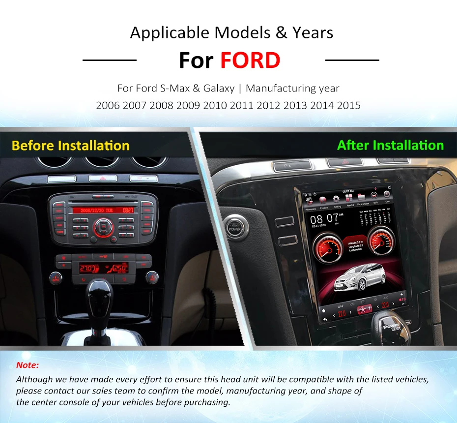 Tesla Android 8,1 DIN Автомобильный gps навигационный радио для Ford Smax/S-Max/Galaxy 2007- автомобильный мультимедийный плеер Стерео Авторадио аудио